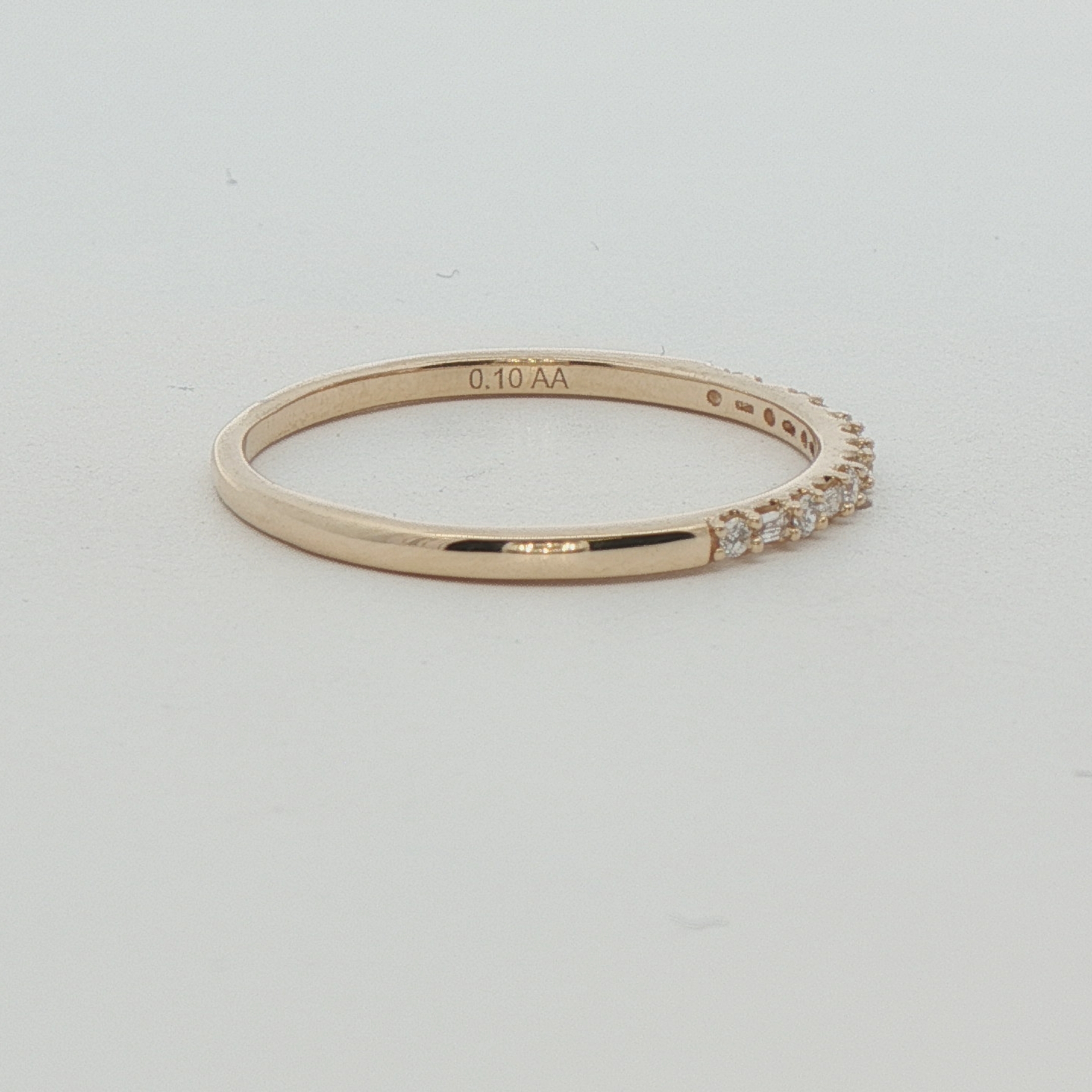 14k Yellow Gold And Diamond Wedding Band