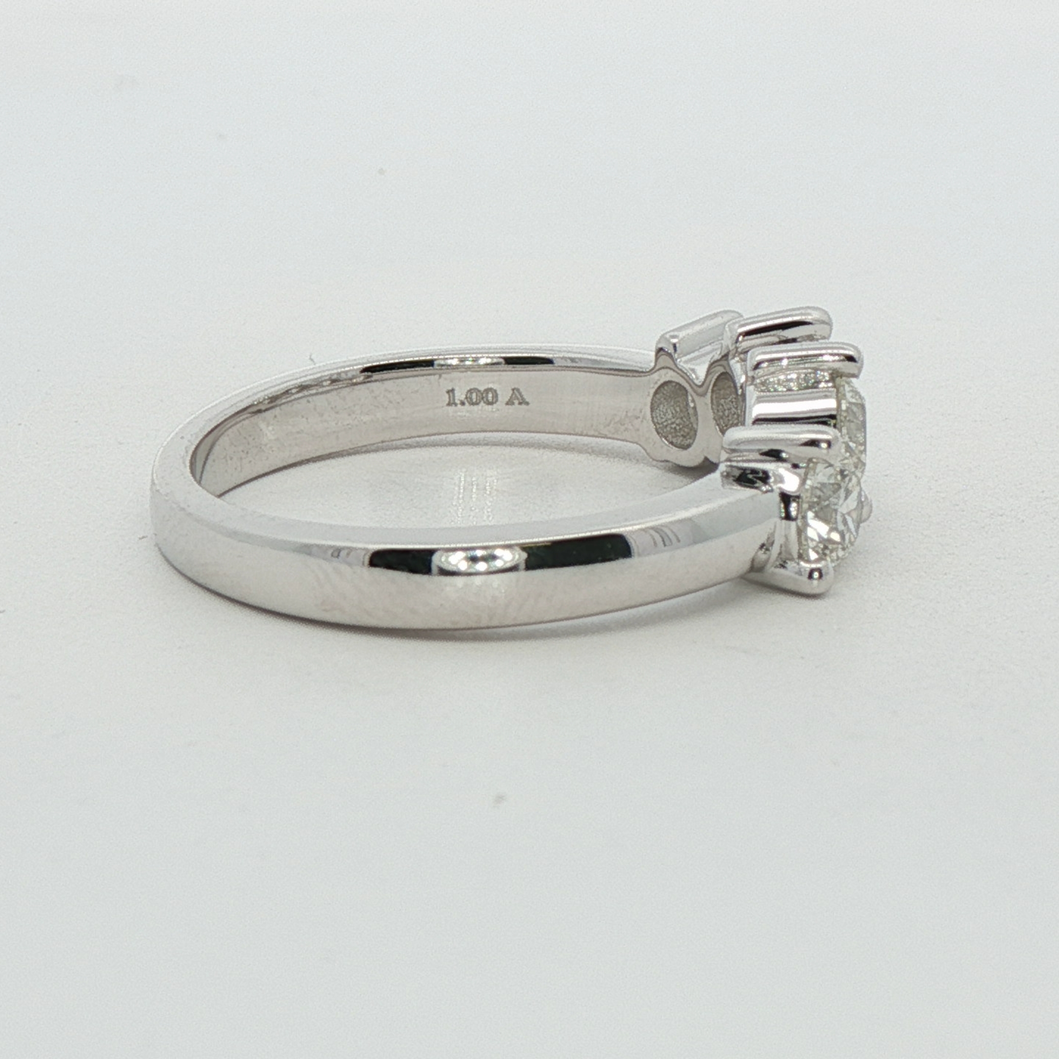 14k White Gold Curved Diamond Wedding Band