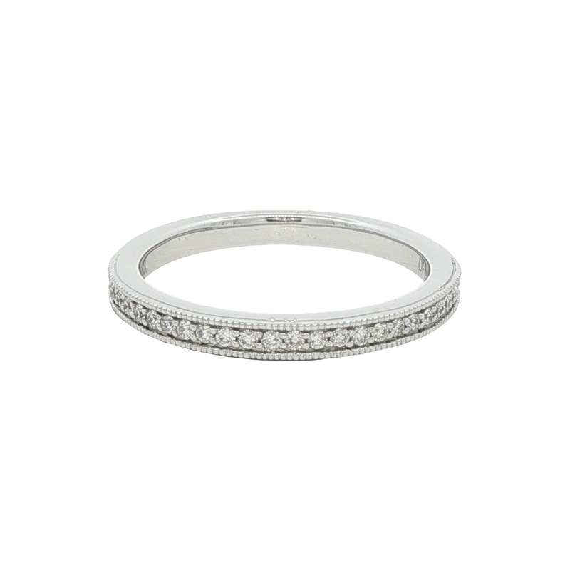 14k White Gold Diamond Channel Set Band