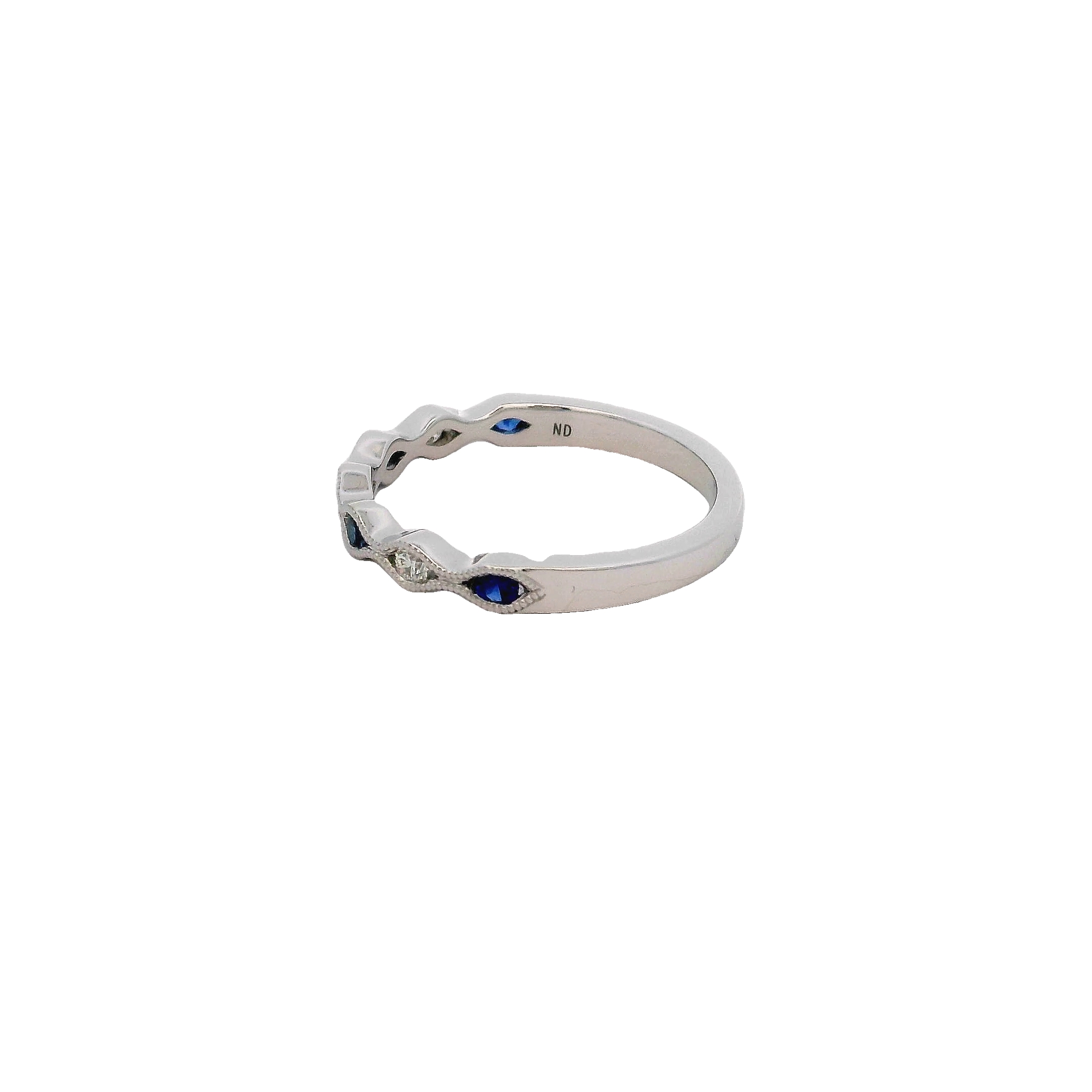 14k White Gold Sapphire Fashion Ring