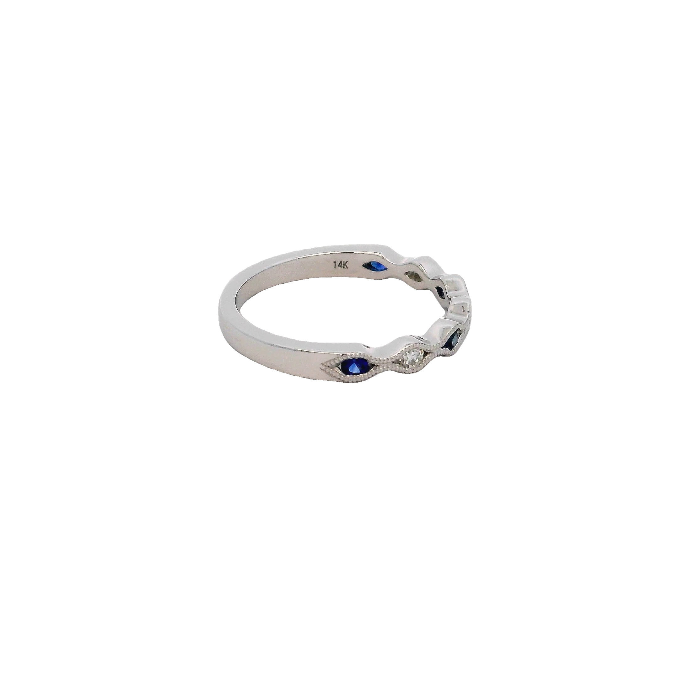 14k White Gold Sapphire Fashion Ring