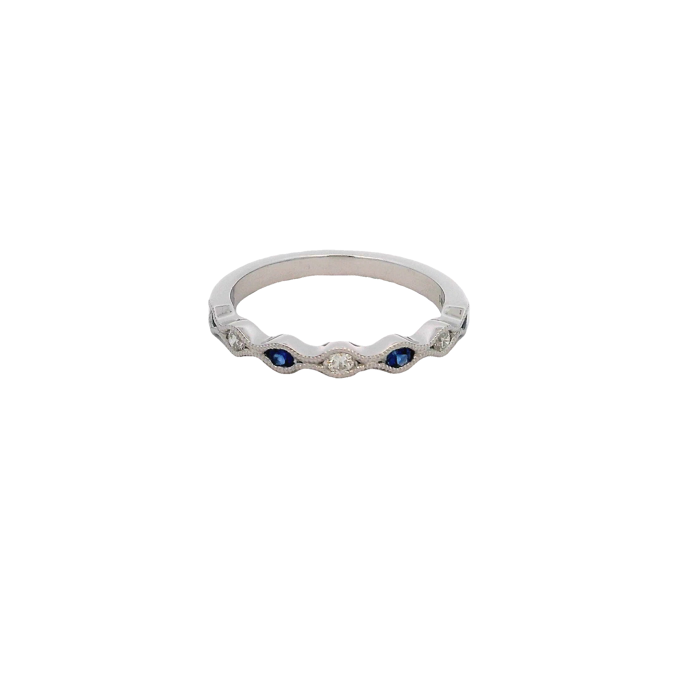 14k White Gold Sapphire Fashion Ring