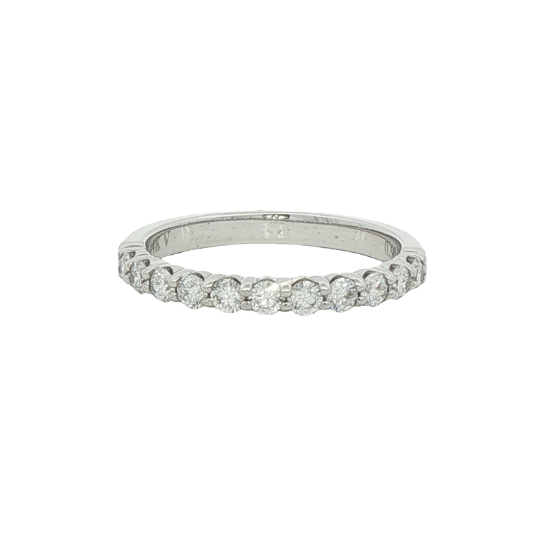 14k White Gold Shared Prong Diamond Wedding Band