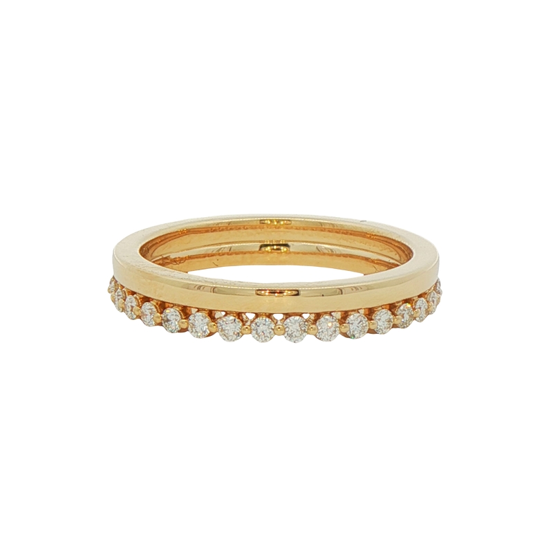 14k Yellow Gold Stacked Diamond Band
