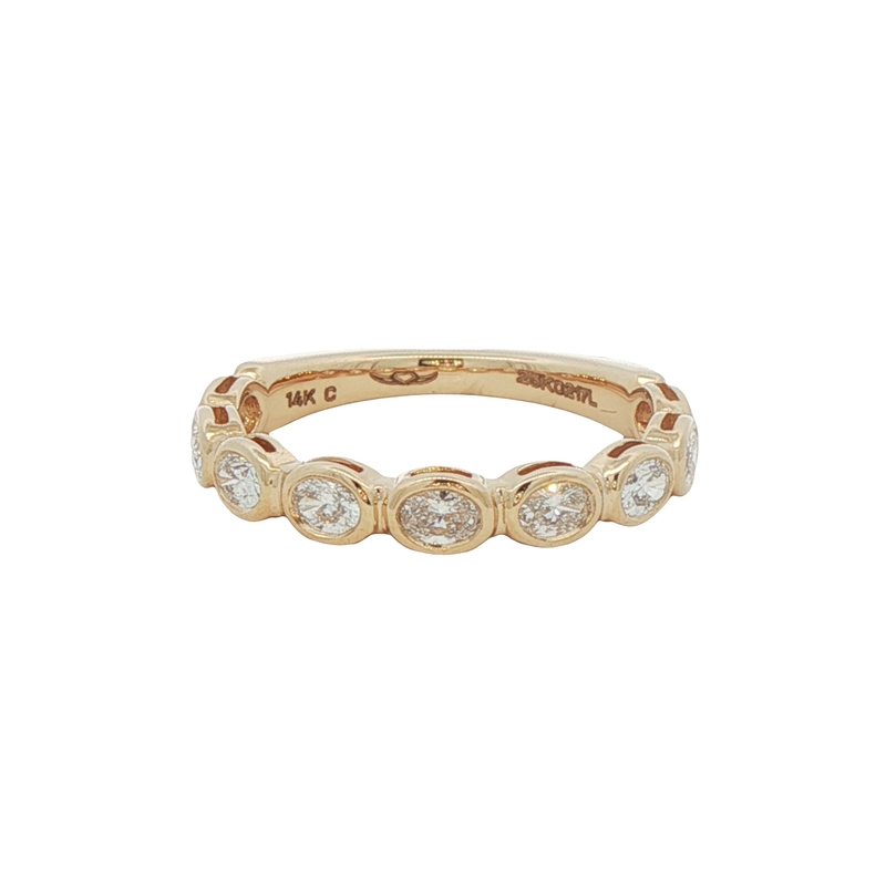 14k Yellow Gold Oval Diamond Band