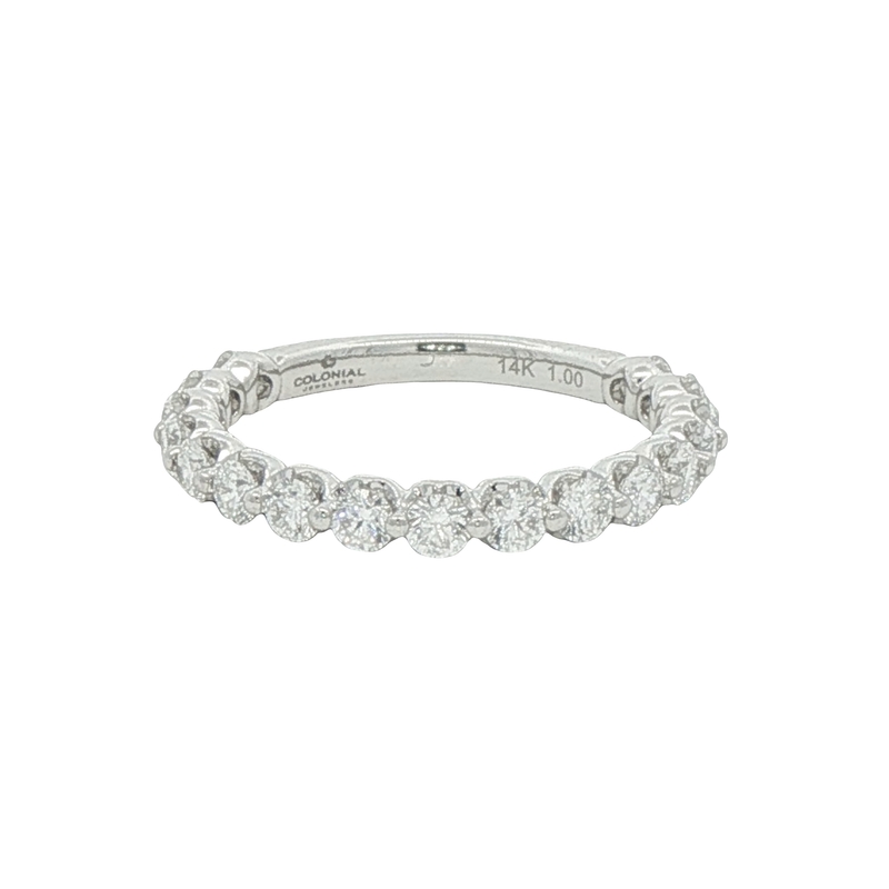 14k White Gold Diamond Wedding Band