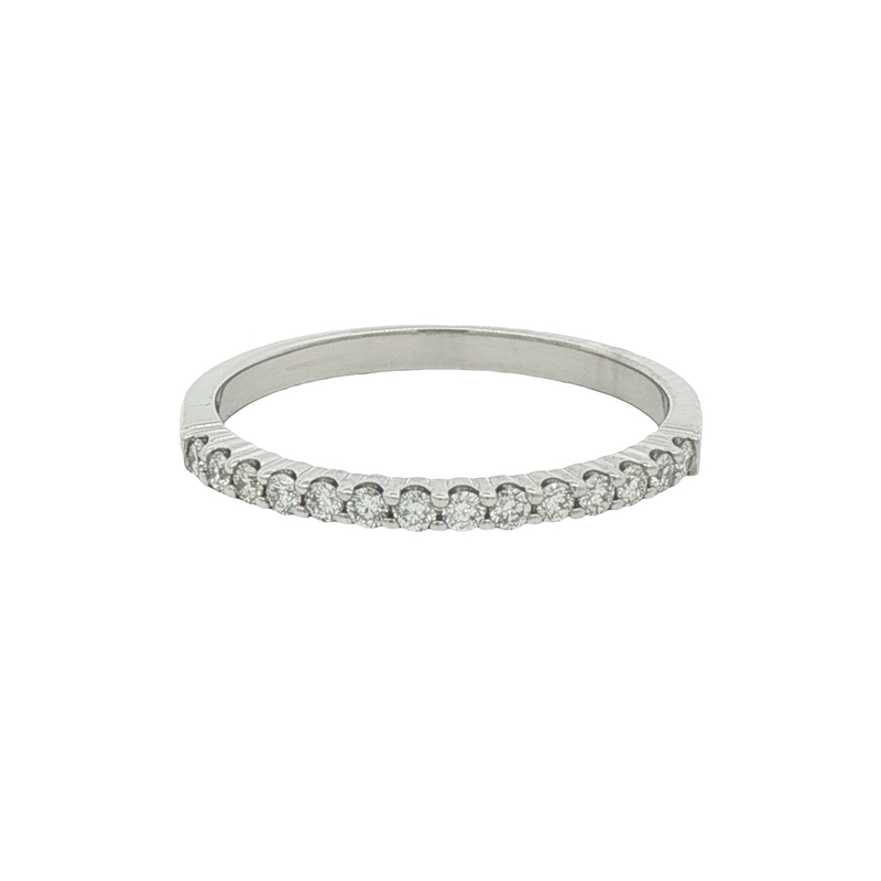 14k White Gold Diamond Wedding Band