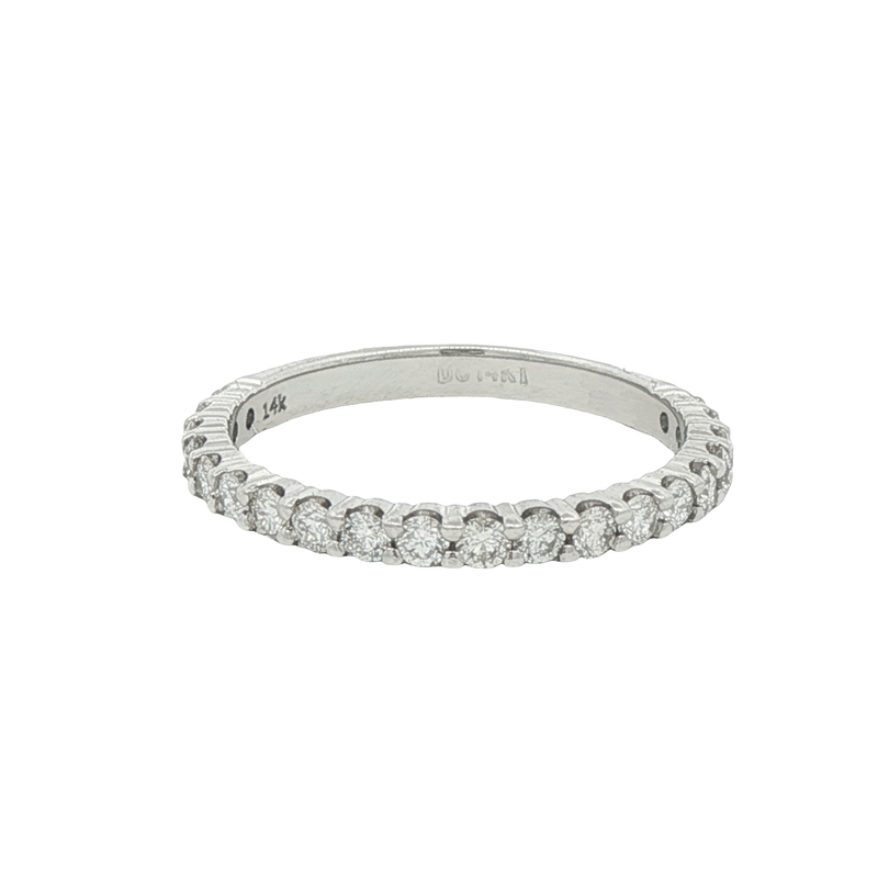14k White Gold Diamond Wedding Band
