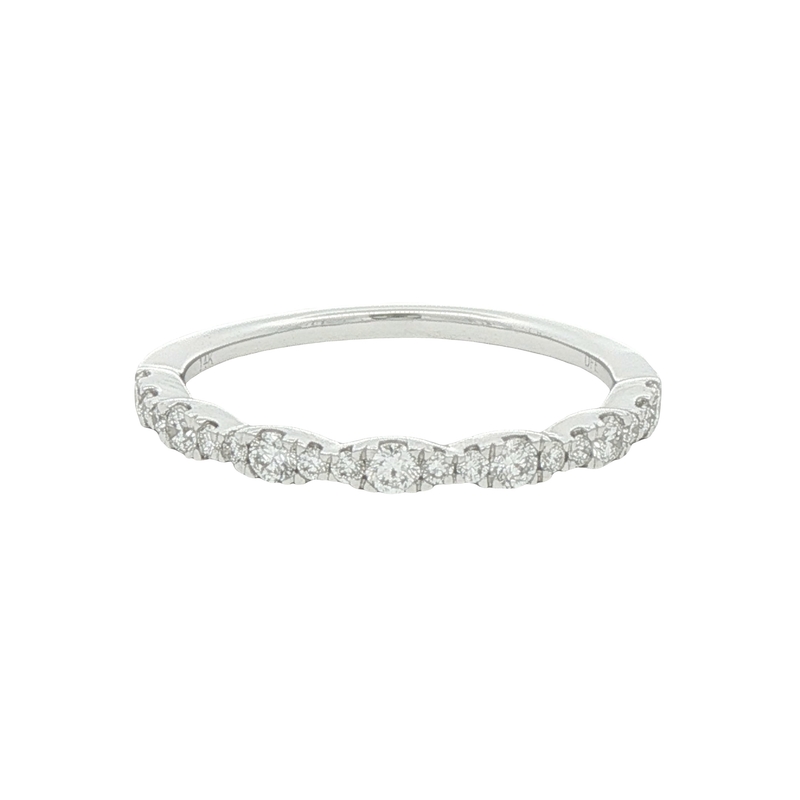 14k White Gold Diamond Wedding Band