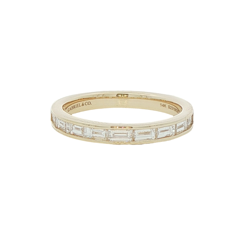 14k Yellow Gold Baguette Channel Band