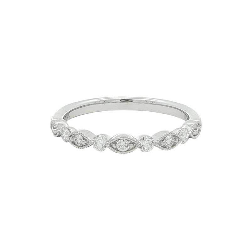 14k White Gold Diamond Wedding Band