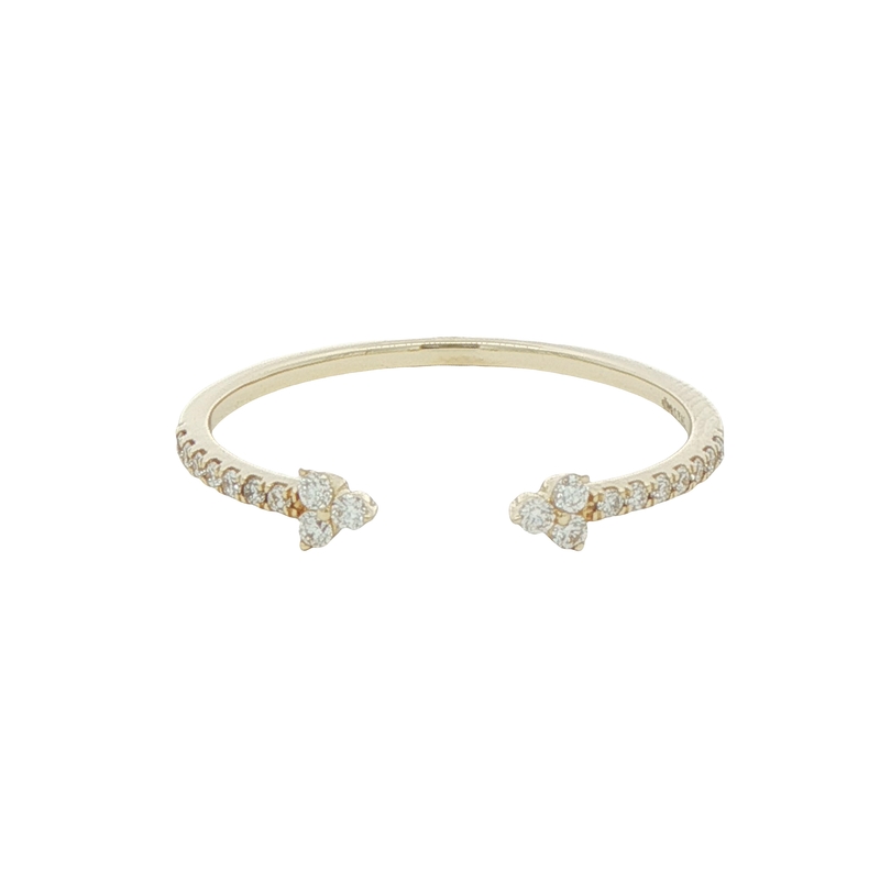 14k Yellow Gold And Diamond Open Shank Ring