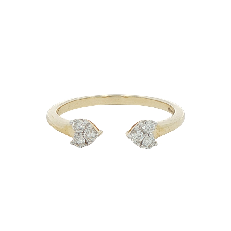 14k Two-tone Open Shank Diamond Ring