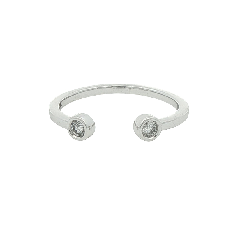 14k White Gold Open Shank Diamond Band