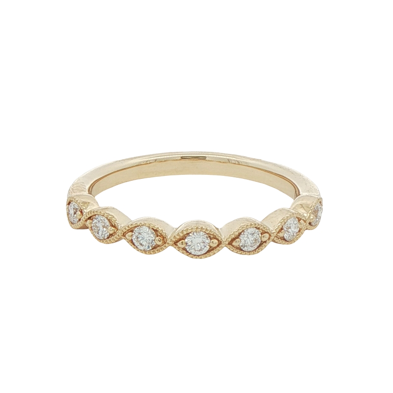 14k Yellow Gold Diamond Wedding Band