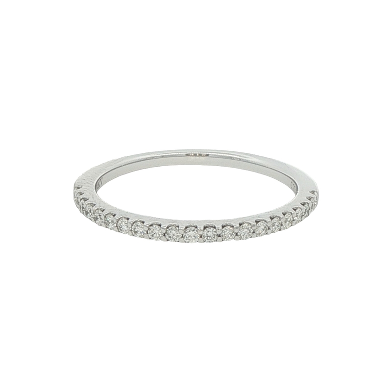 14k White Gold Diamond Wedding Band