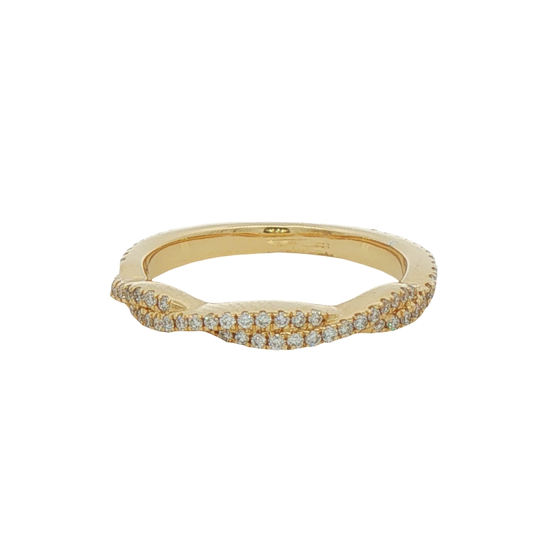 18k Yellow Gold Diamond Twist Wedding Band