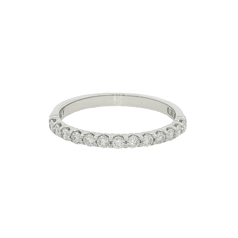 14k White Gold Diamond Wedding Band