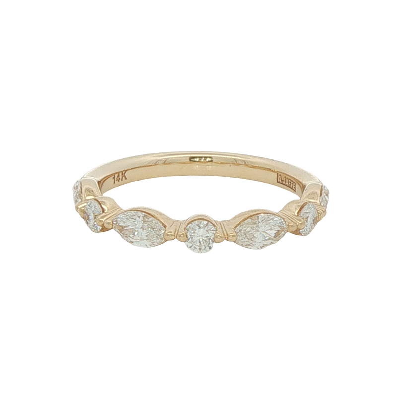 14k Yellow Gold Marquise And Round Diamond Band