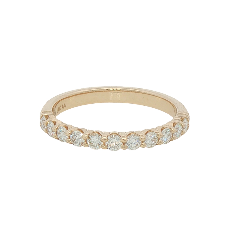 14k Yellow Gold Shared Prong Diamond Wedding Band