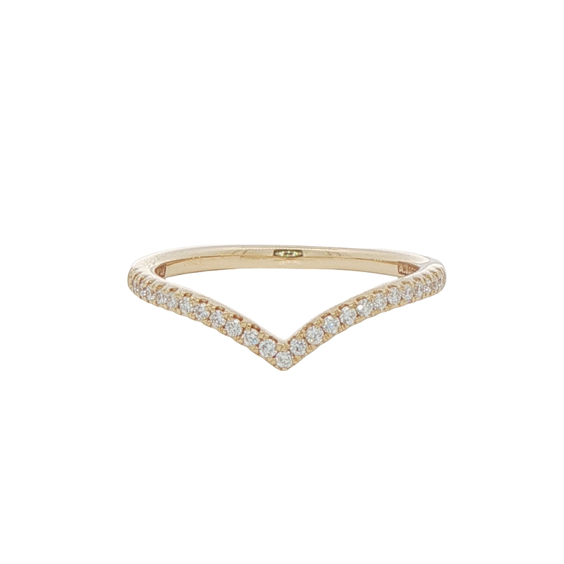 14k Yellow Gold Curved Wedding Band