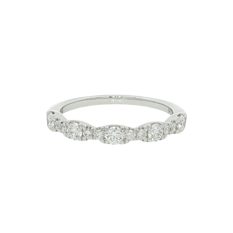 14k White Gold Diamond Band