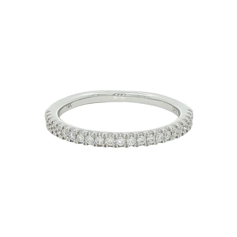 14k White Gold Diamond Band
