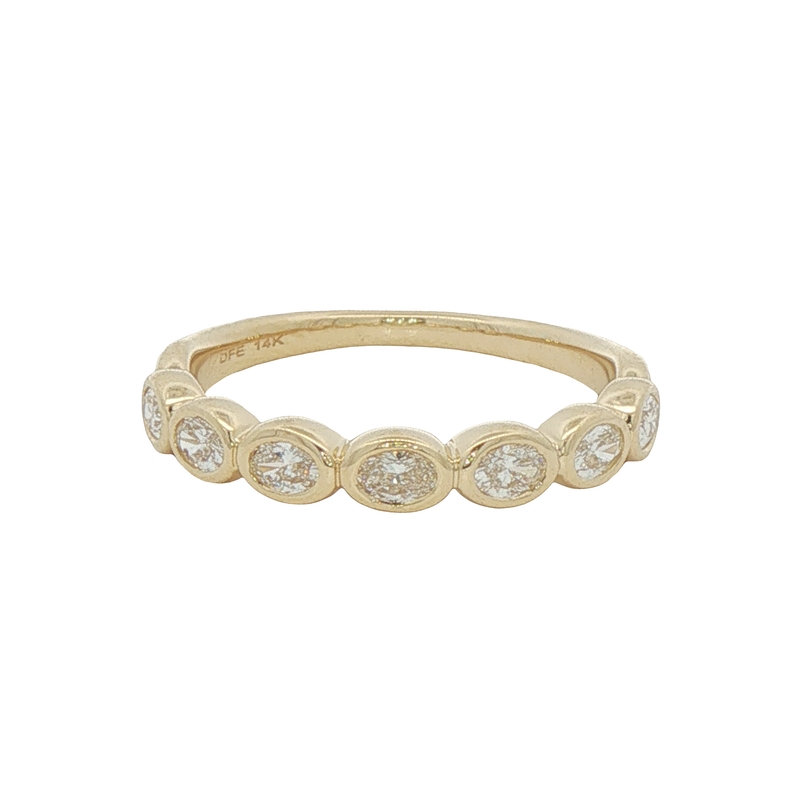 14k Yellow Gold Oval Diamond Band