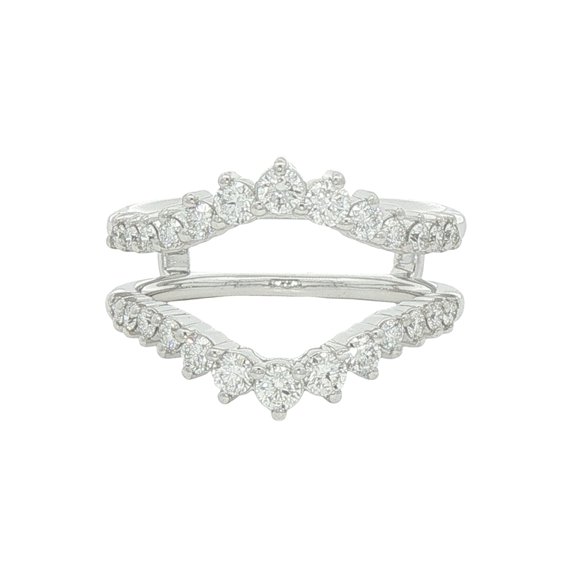 14k White Gold Diamond Ring Guard
