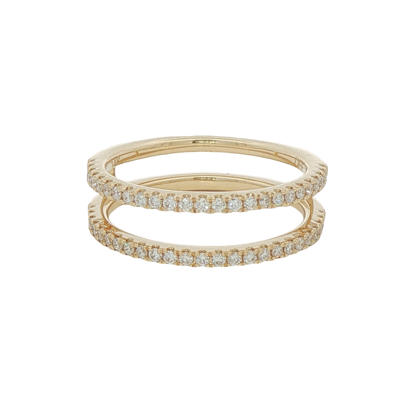 14k Yellow Gold Diamond Ring Guard