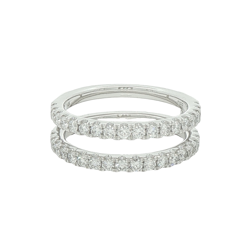 14k White Gold Diamond Ring Guard