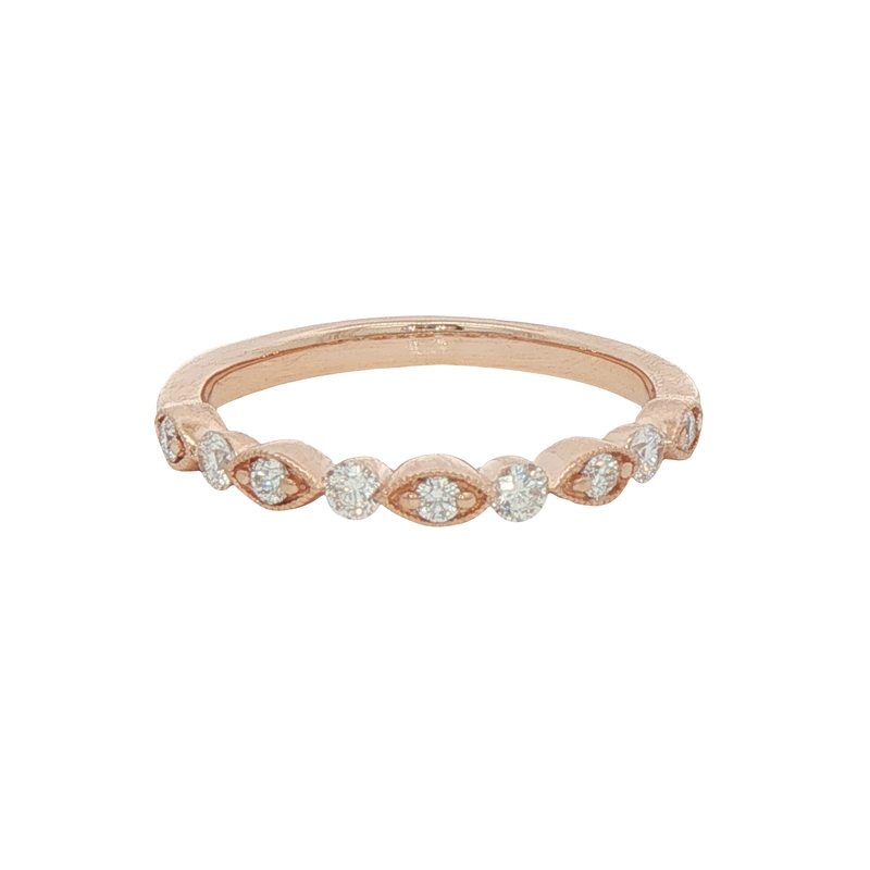 14k Rose Gold Diamond Wedding Band
