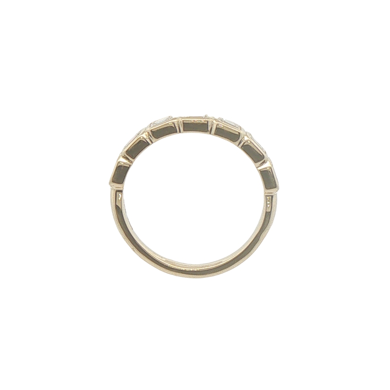 14k Yellow Gold Emerald Cut Diamond Band