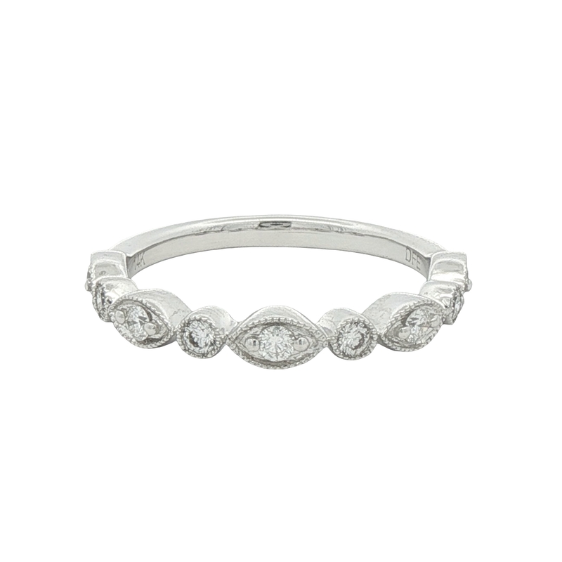 14k White Gold Diamond Wedding Band