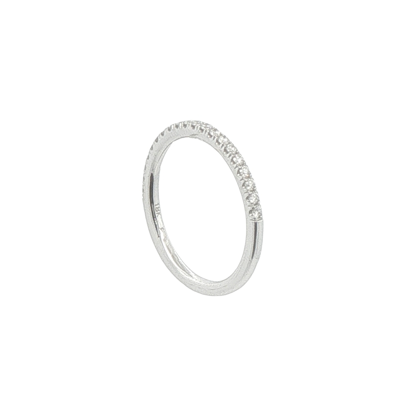 Lady's White 18 Karat Prong Classic Wedding Band Size 6.5 Weight 1.6 20 = 0.24twt Round Brilliant G Vs Diamonds