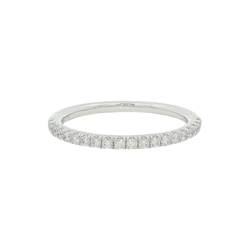 Lady's White 18 Karat Prong Classic Wedding Band Size 6.5 Weight 1.6 20 = 0.24twt Round Brilliant G Vs Diamonds