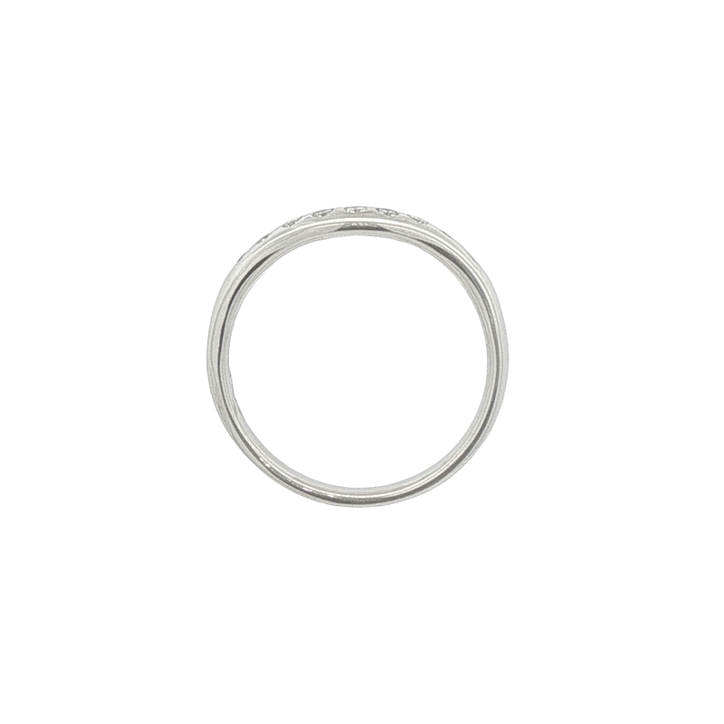 Platinum Contoured Diamond Wedding Band
