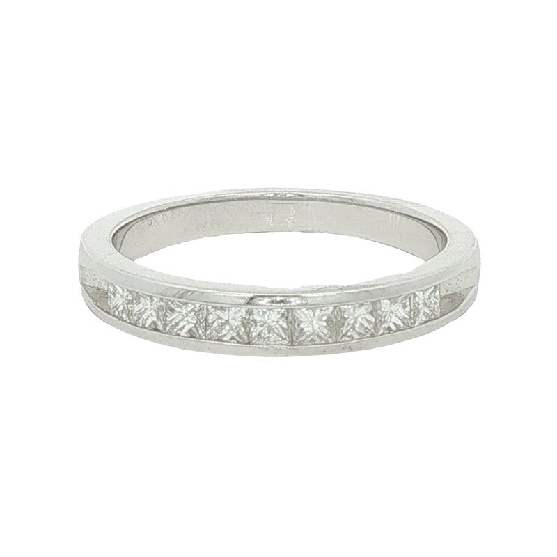14k White Gold Channel Set Diamond Wedding Band