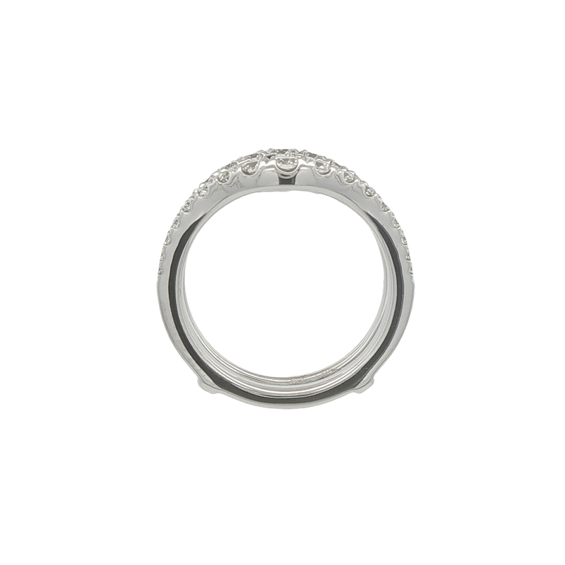 14k White Gold Guard Wedding Ring