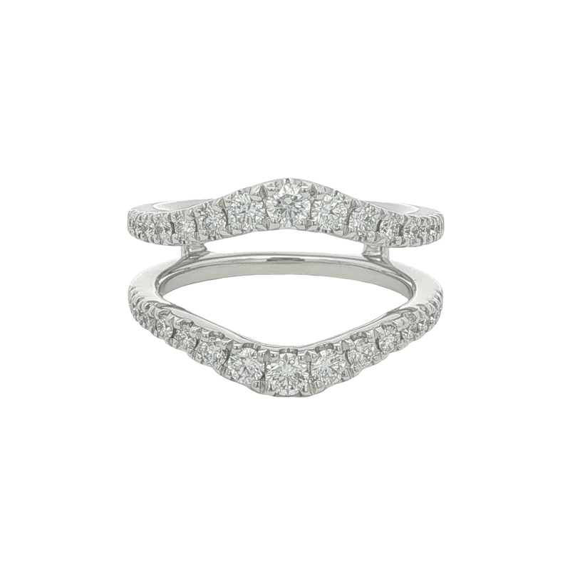 14k White Gold Guard Wedding Ring