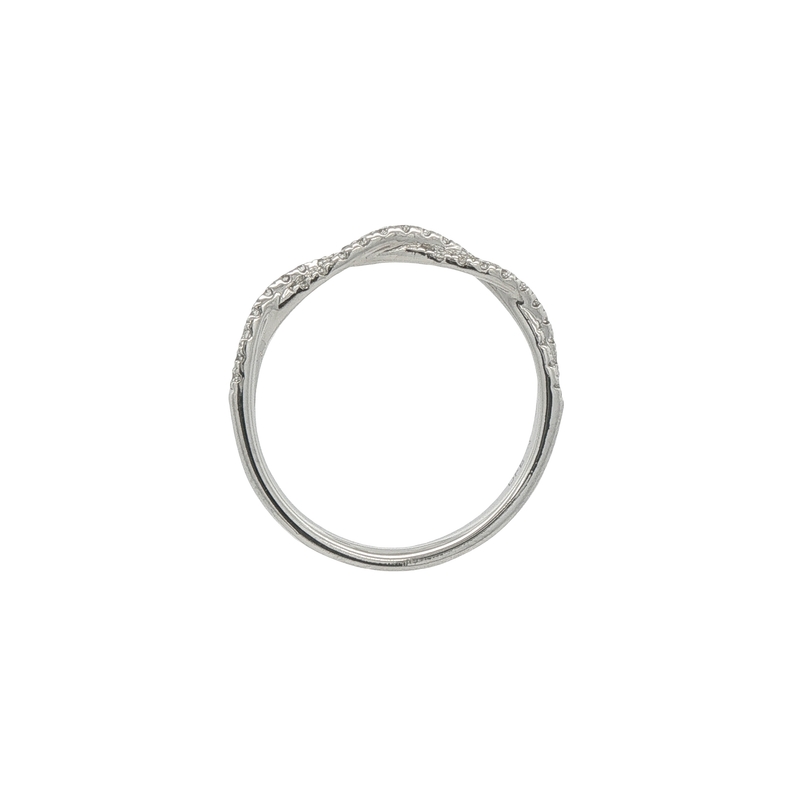 14k White Gold Twist Wedding Band