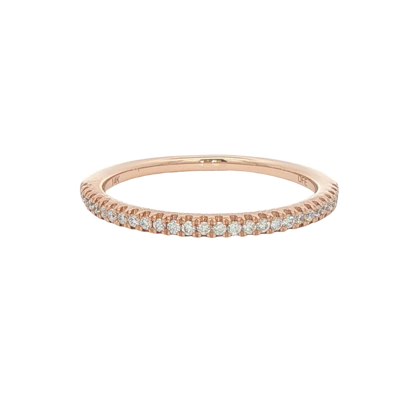 14k Rose Gold Diamond Wedding Band