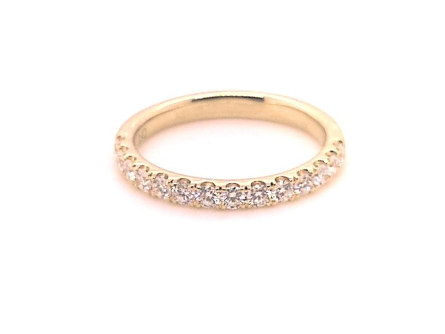 14 Karat Yellow Gold Ring With Fourteen Round Brilliant G Vs Diamonds That Have A Total Weight Of 0.65 Carats
