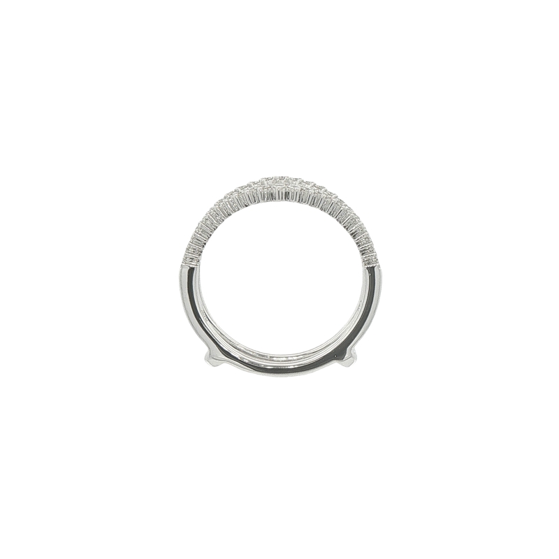 14k White Gold Guard Wedding Band