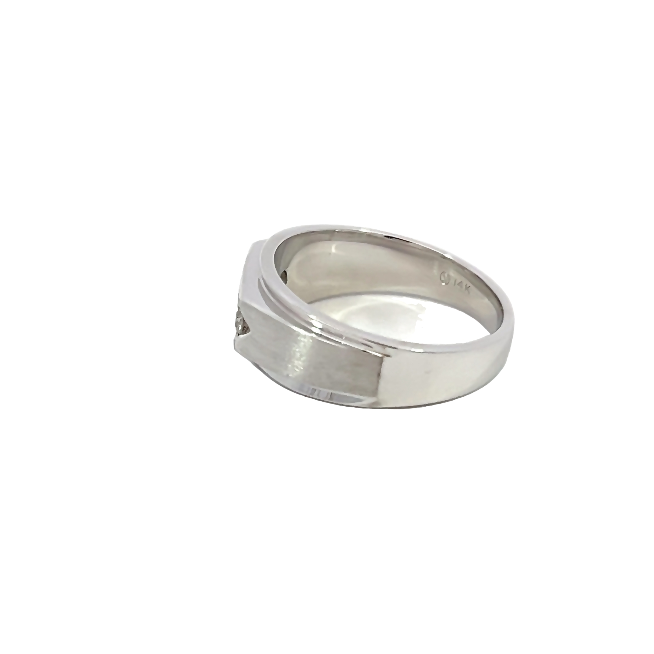 14k White Gold Diamond Men's Ring