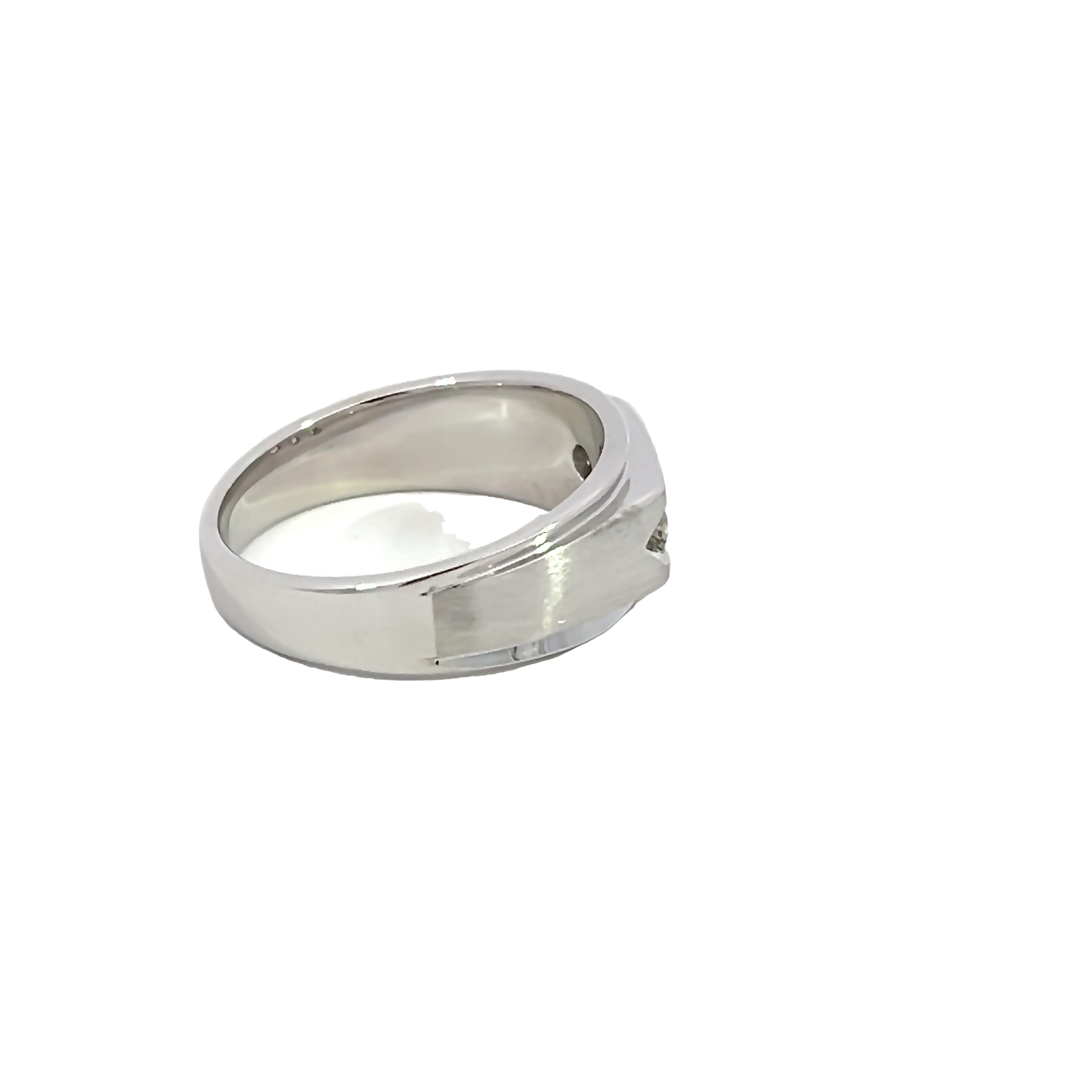 14k White Gold Diamond Men's Ring