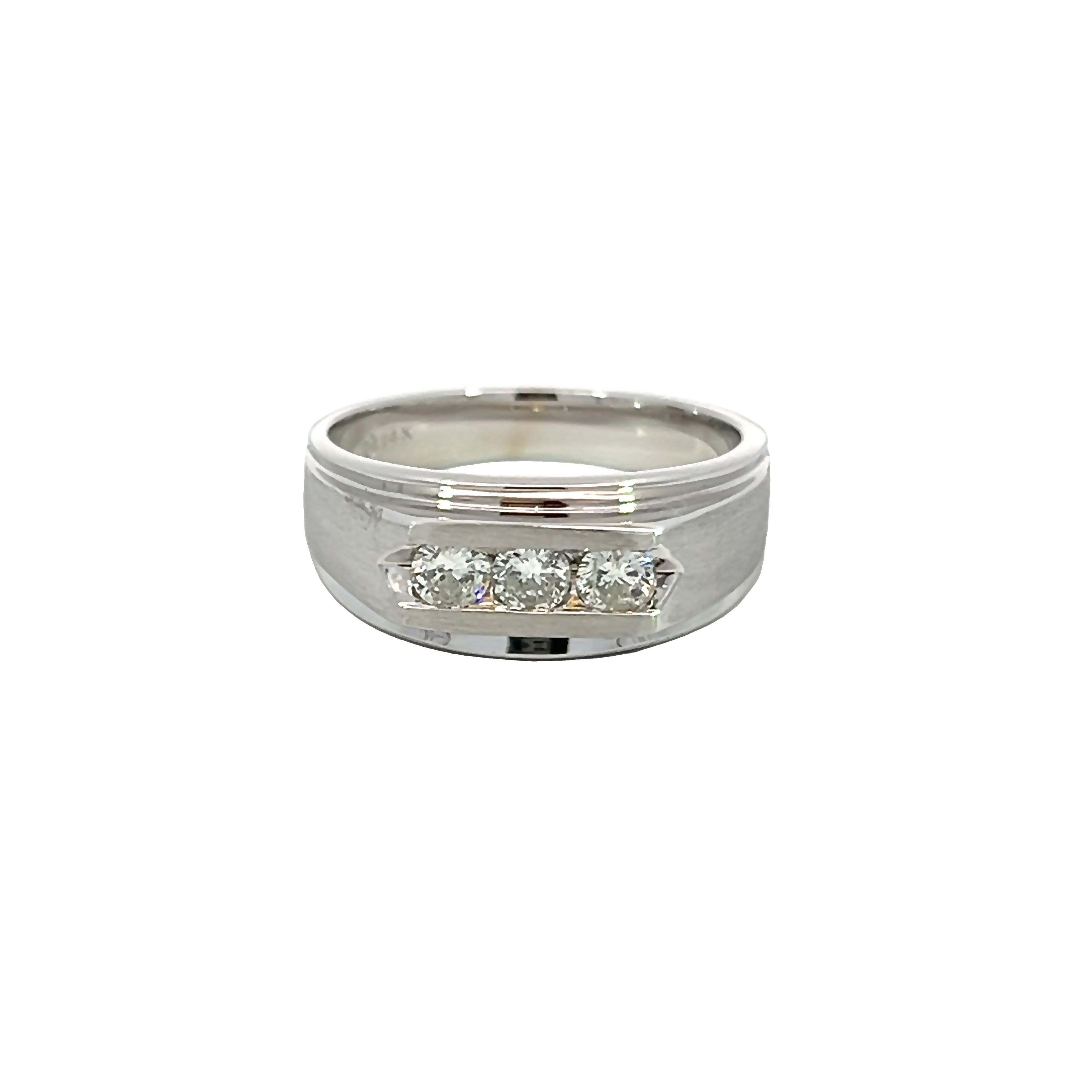 14k White Gold Diamond Men's Ring