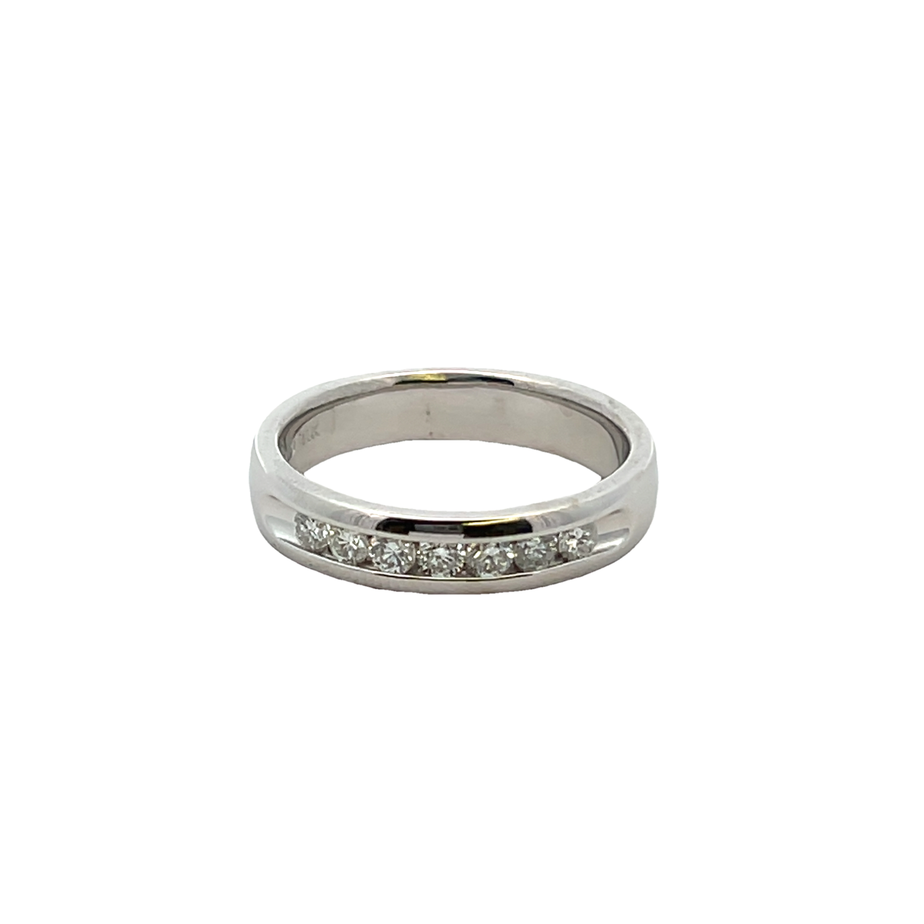 14k White Gold Diamond Channel Set Wedding Band