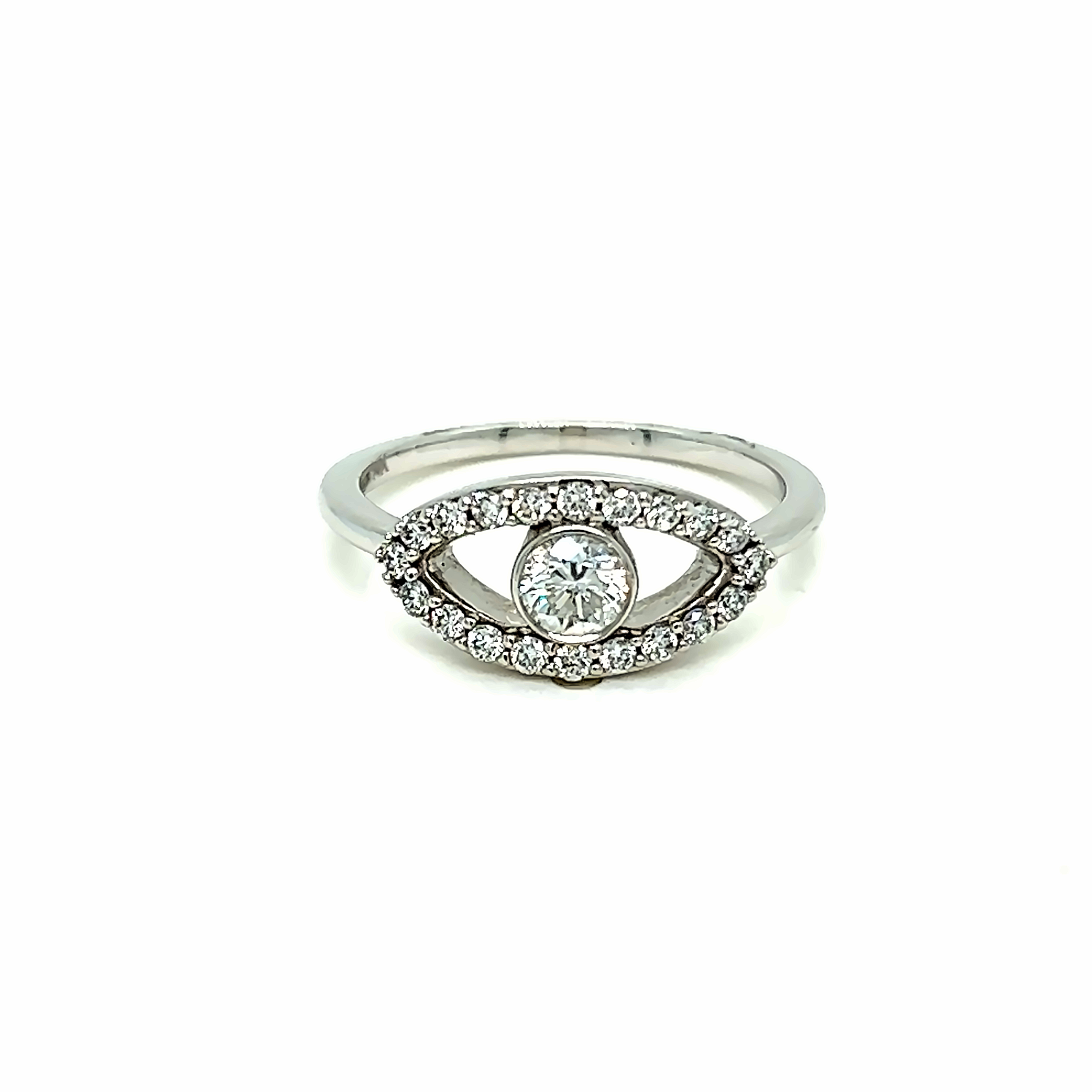White 14 Karat Contemporary Fashion Ring 21=0.57tw Round Brilliant G VS Diamonds