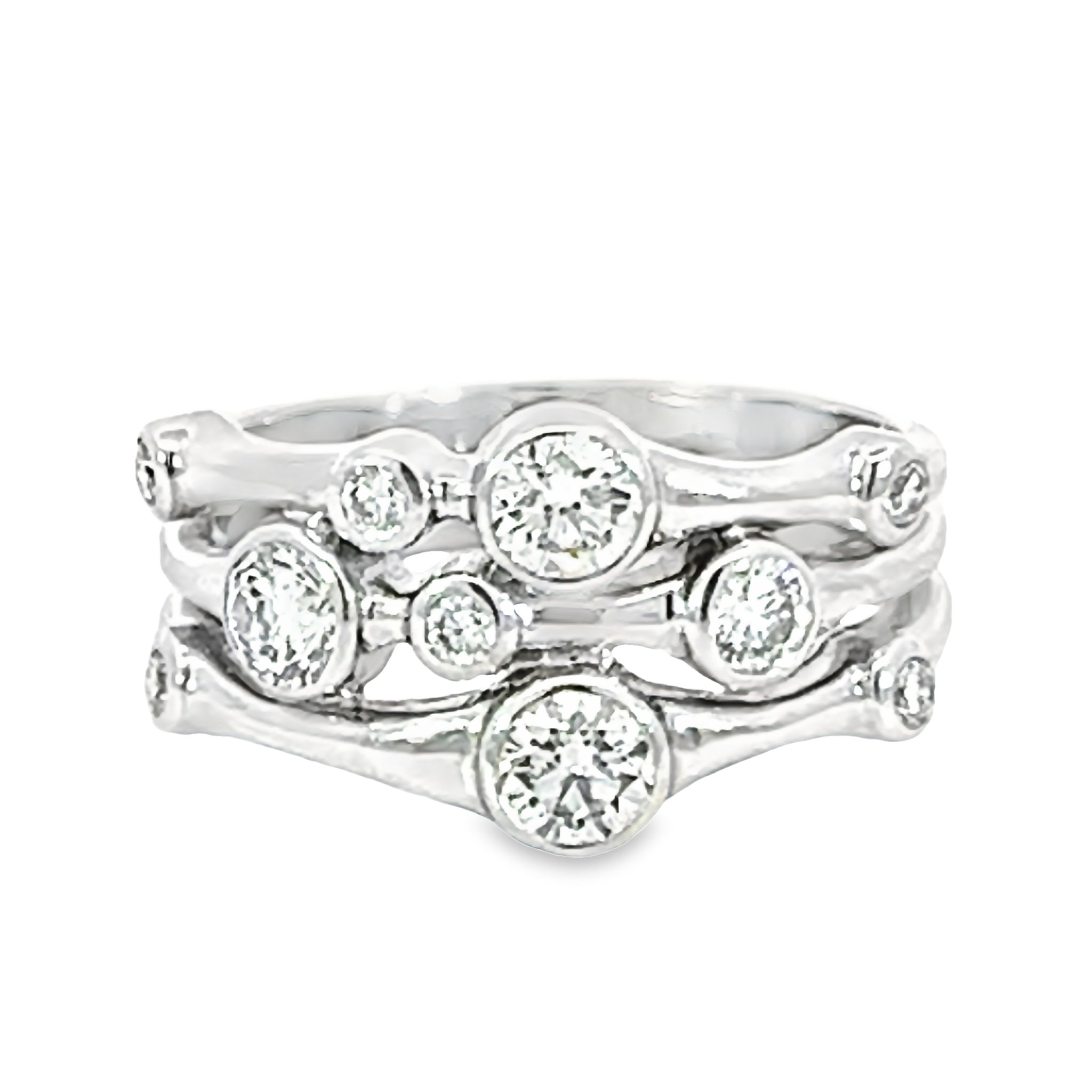 14k White Gold Diamond Fashion Ring